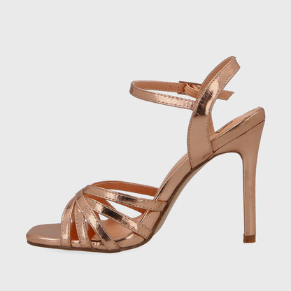 Sandalia Taco Rose Gold Mujer 35141