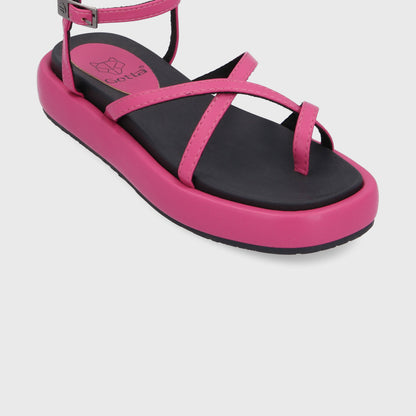 Sandalia Plana Fucsia Mujer 35210