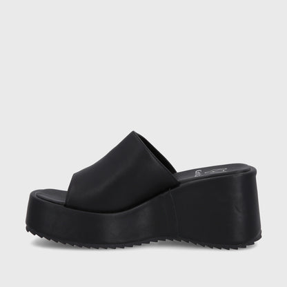 Sandalia Plataforma Negra Mujer 35240