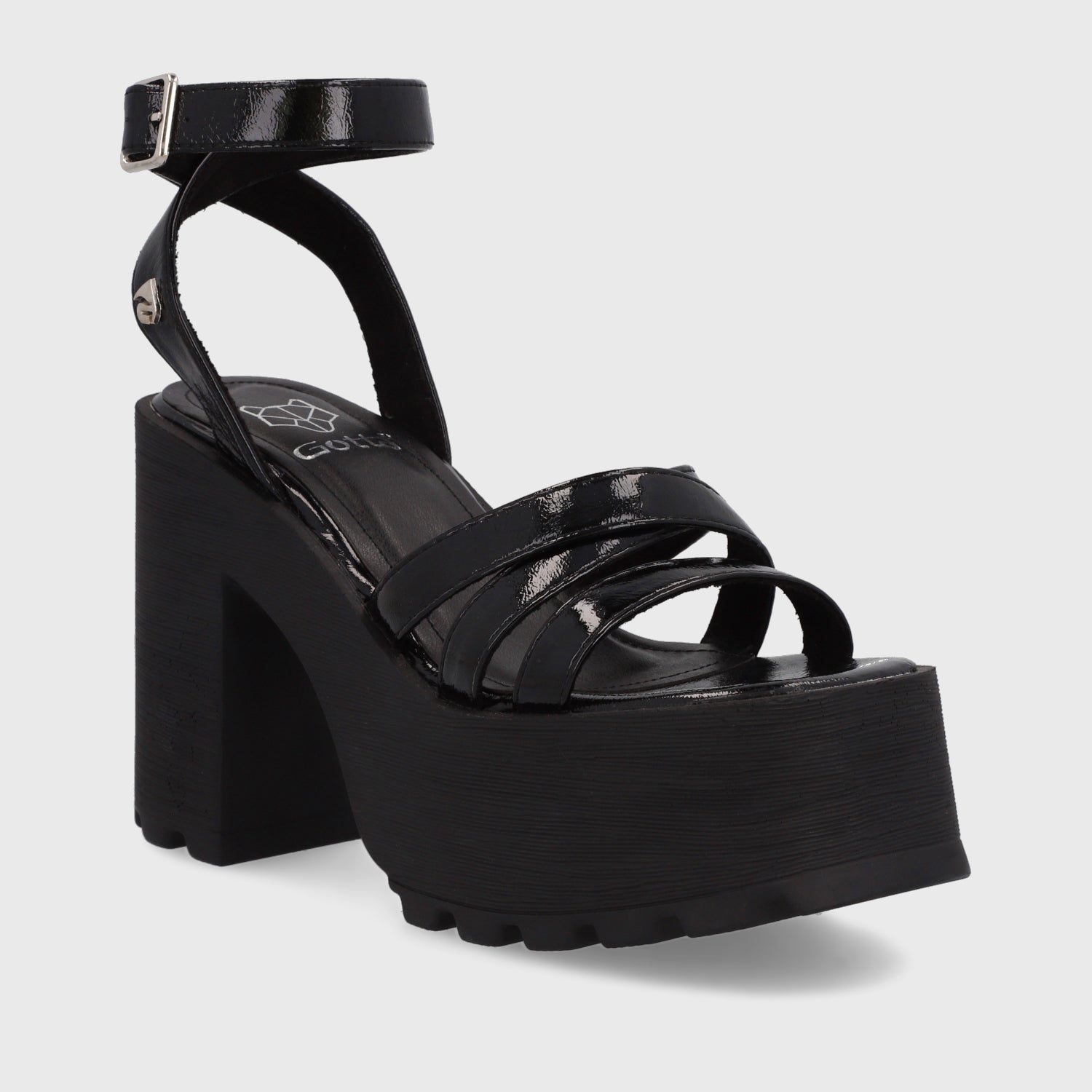 Sandalia Plataforma Negra Mujer 35282