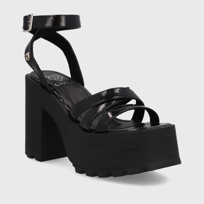 Sandalia Plataforma Negra Mujer 35282