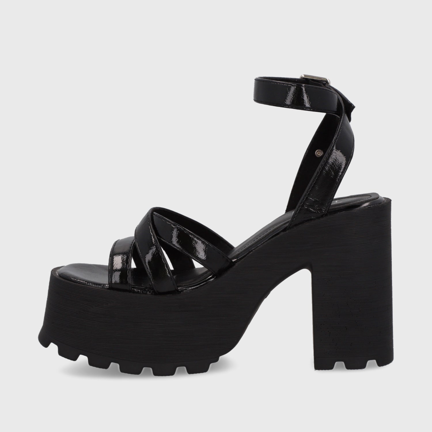 Sandalia Plataforma Negra Mujer 35282