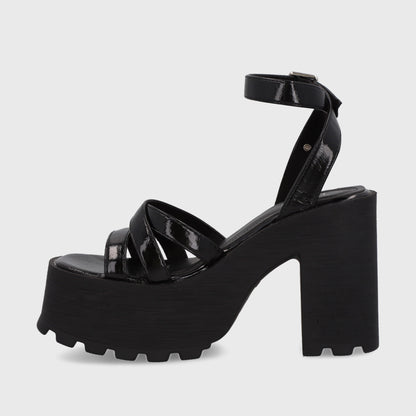 Sandalia Plataforma Negra Mujer 35282