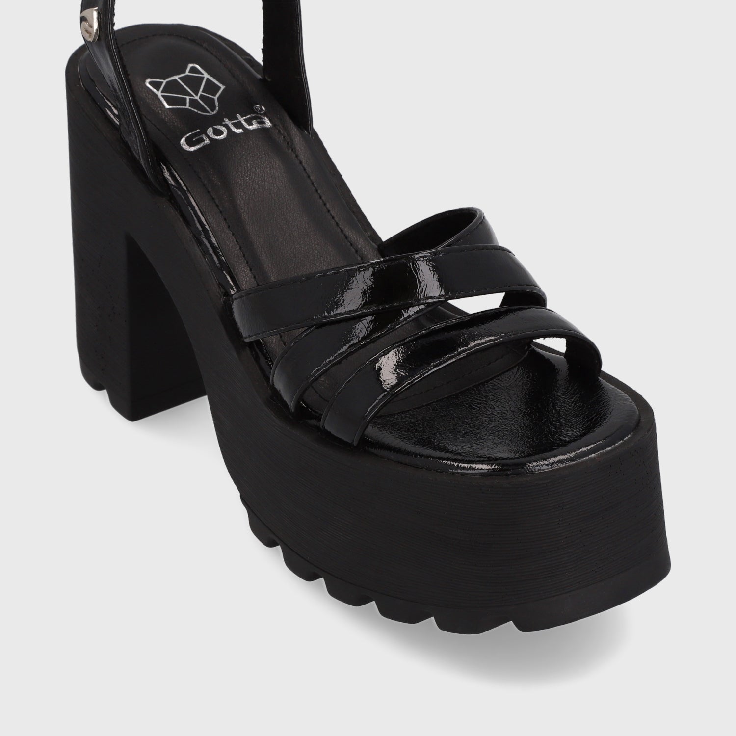 Sandalia Plataforma Negra Mujer 35282