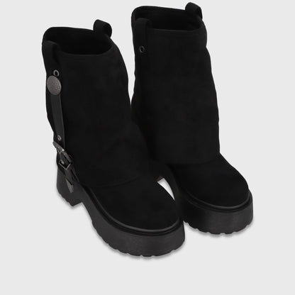 Botín Plataforma Negro Mujer 35807
