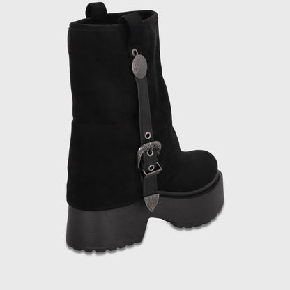 Botín Plataforma Negro Mujer 35807