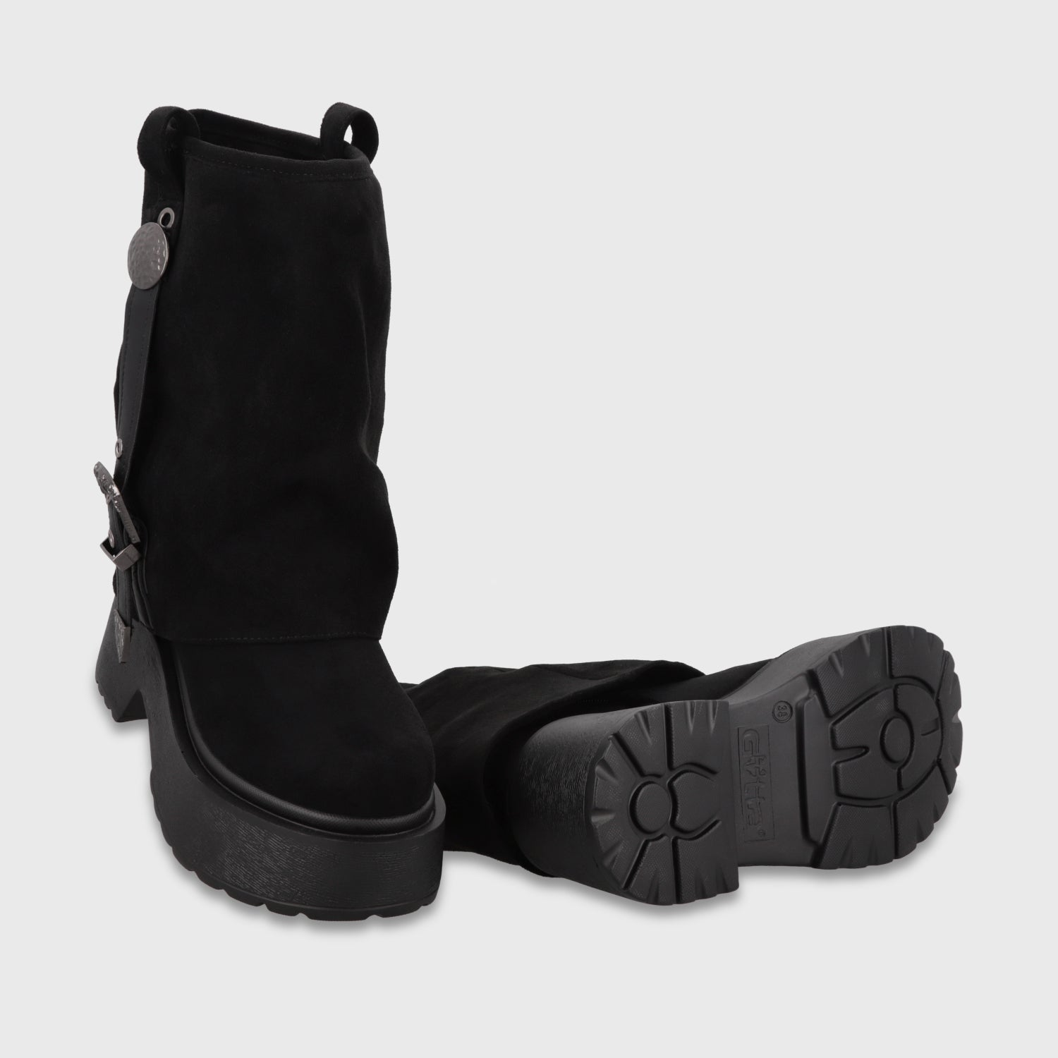 Botín Plataforma Negro Mujer 35807