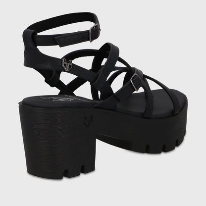Sandalia Plataforma Negra Mujer 43024