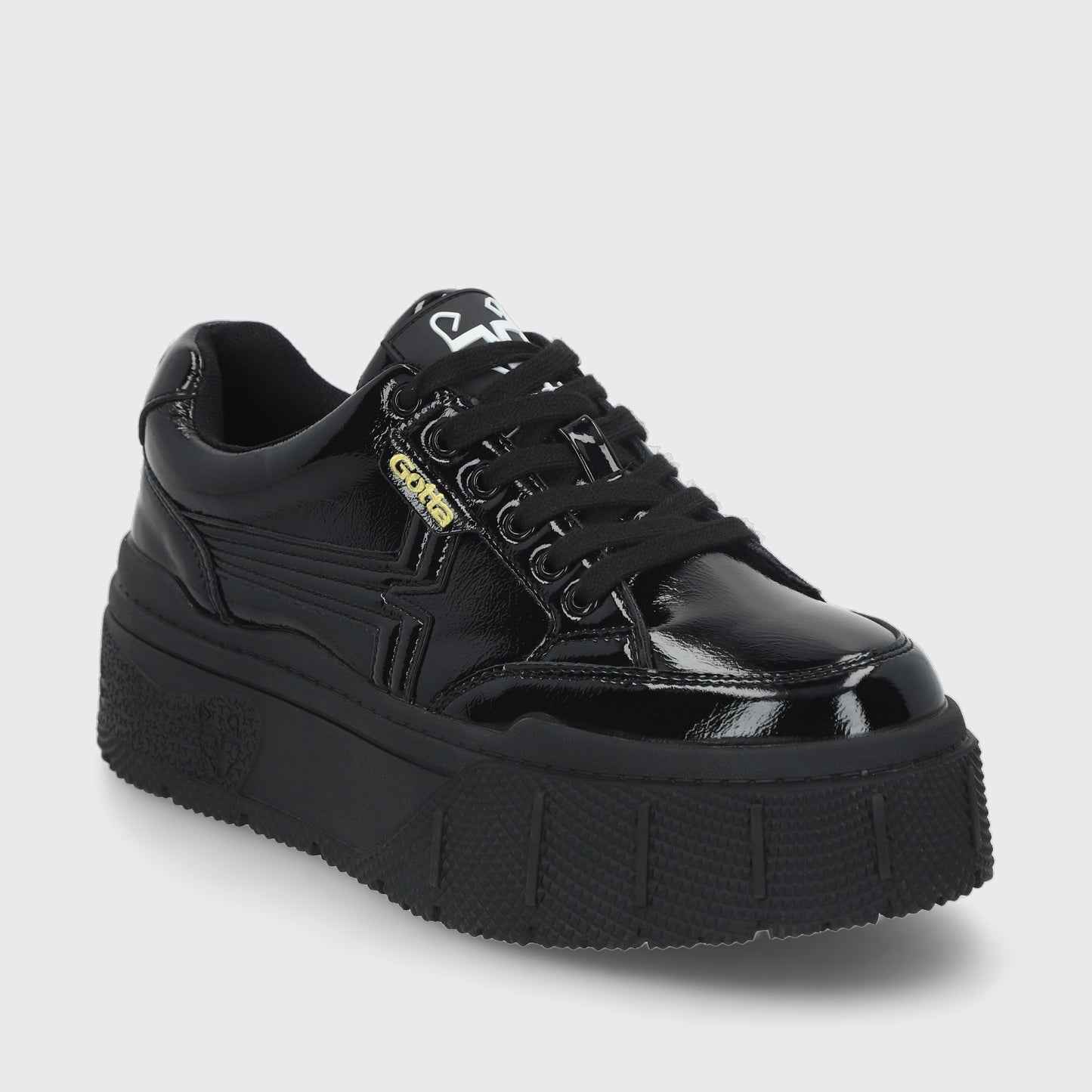 Zapatilla Negra Charol Mujer 43051