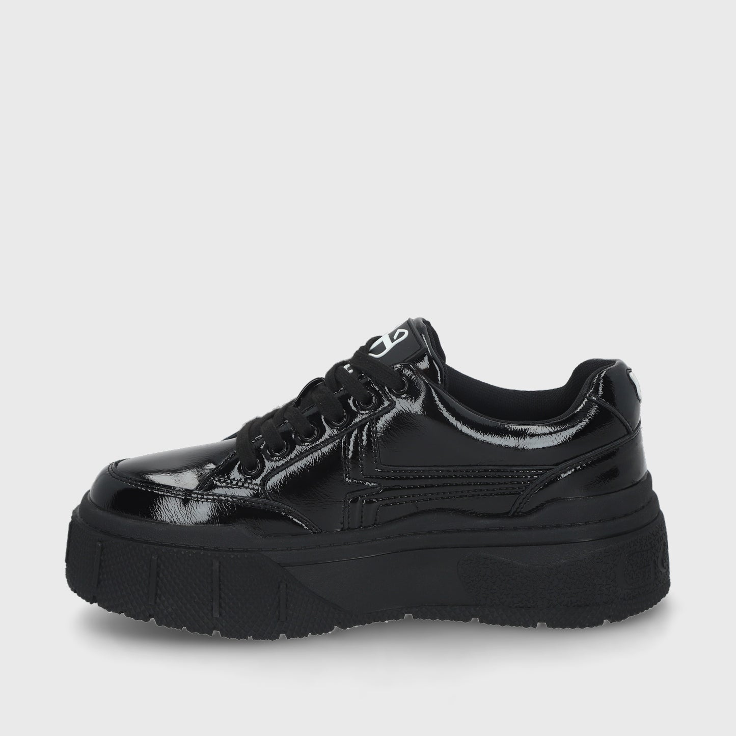 Zapatilla Negra Charol Mujer 43051