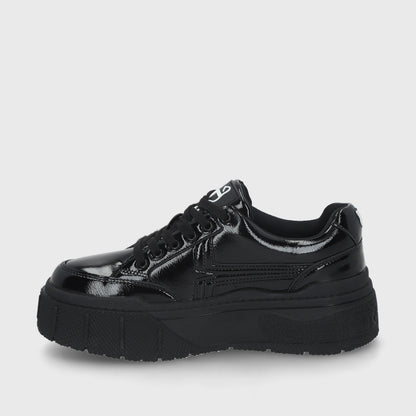Zapatilla Negra Charol Mujer 43051