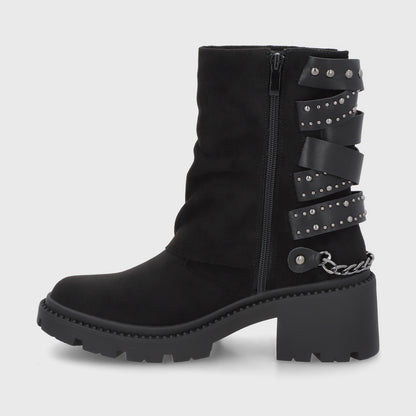 Botin Taco Negro Mujer 45746