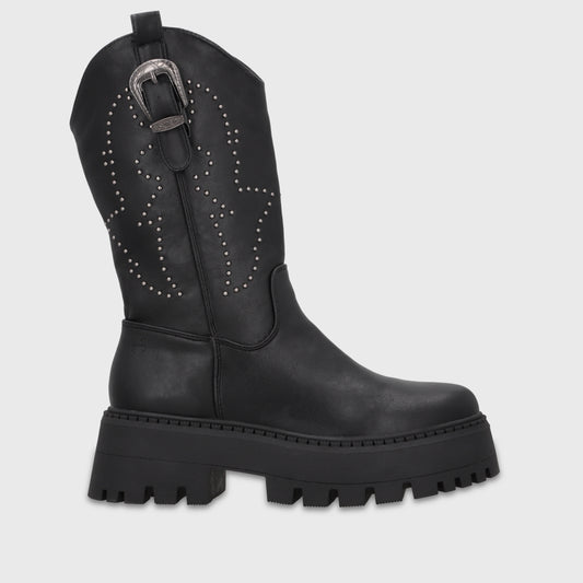 Bota Plataforma Negra Mujer 45807