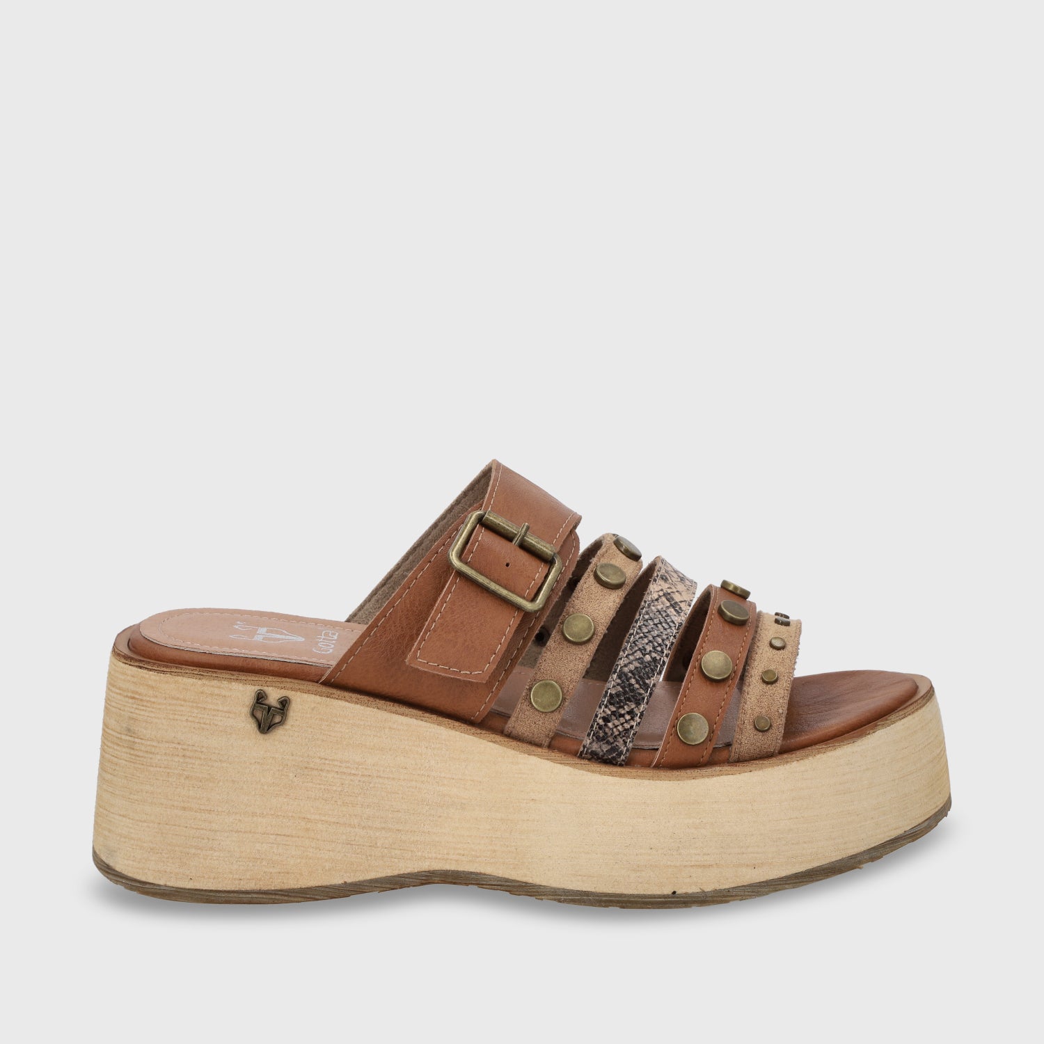 Sandalia Plataforma Beige Mujer 45841