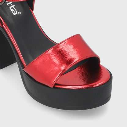 Sandalia Roja  Mujer 45961