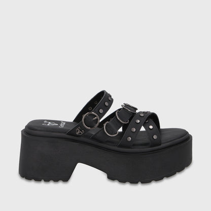 Sandalia Plataforma Negra Mujer 45987