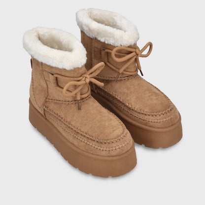 Botín Plataforma Camel Mujer 48115