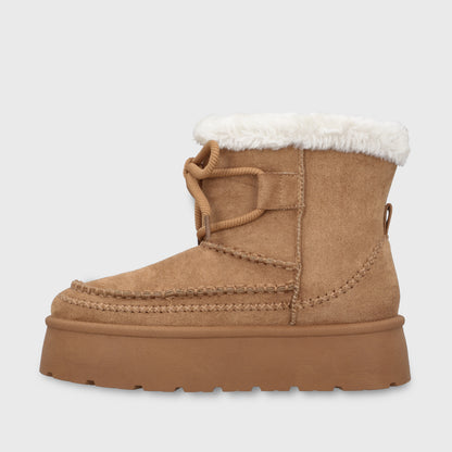 Botín Plataforma Camel Mujer 48115