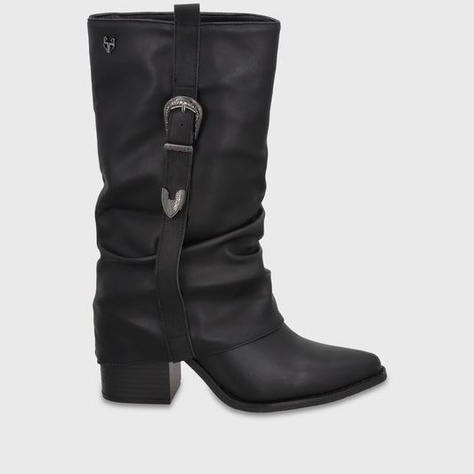 Bota Taco Negra Mujer 53784