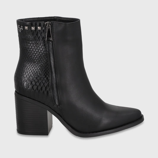 Botín Taco Negro Mujer 53785