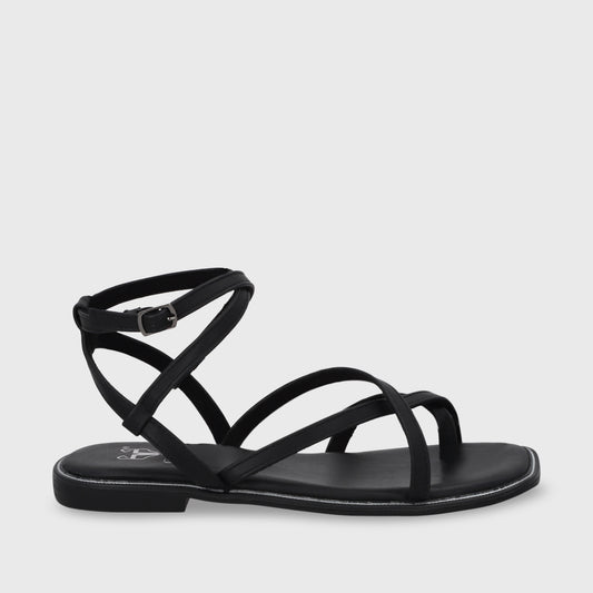 Sandalia Plana Negra Mujer 55221- Gotta Days