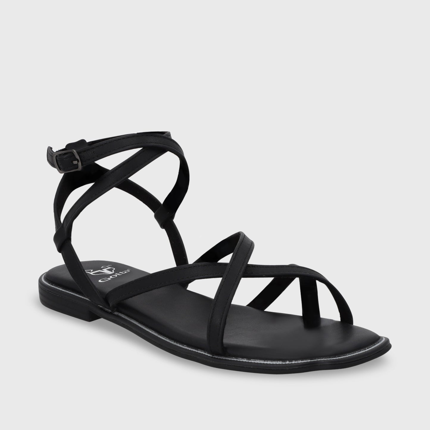 Sandalia Plana Negra Mujer 55221- Gotta Days