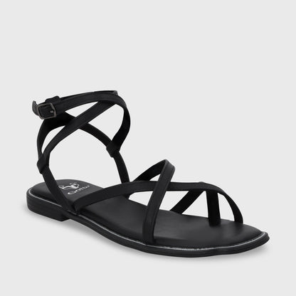 Sandalia Plana Negra Mujer 55221- Gotta Days