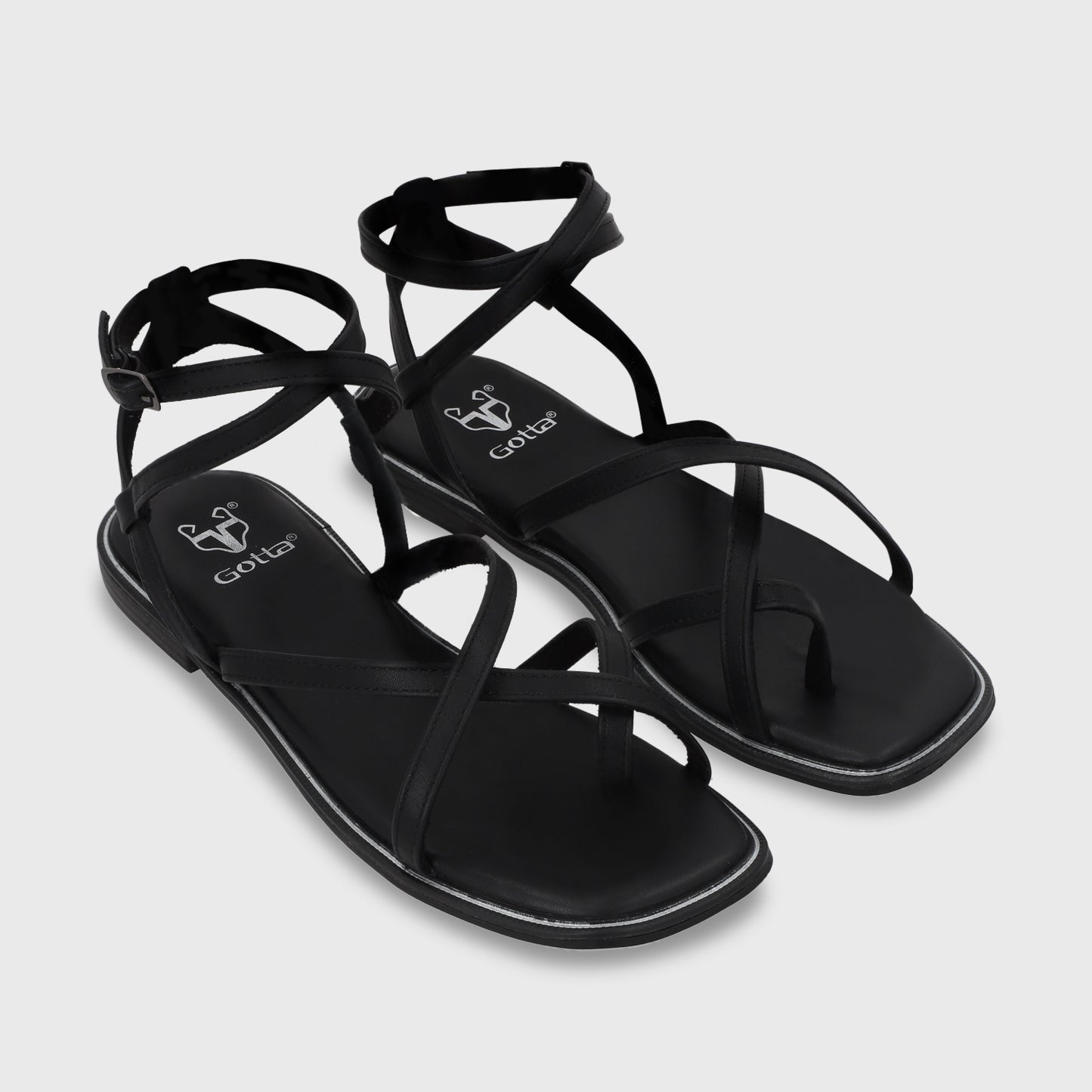 Sandalia Plana Negra Mujer 55221- Gotta Days
