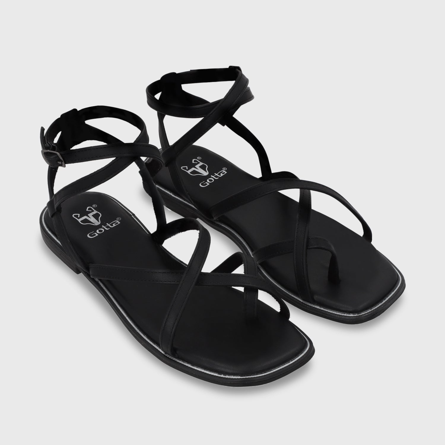 Sandalia Plana Negra Mujer 55221- Gotta Days