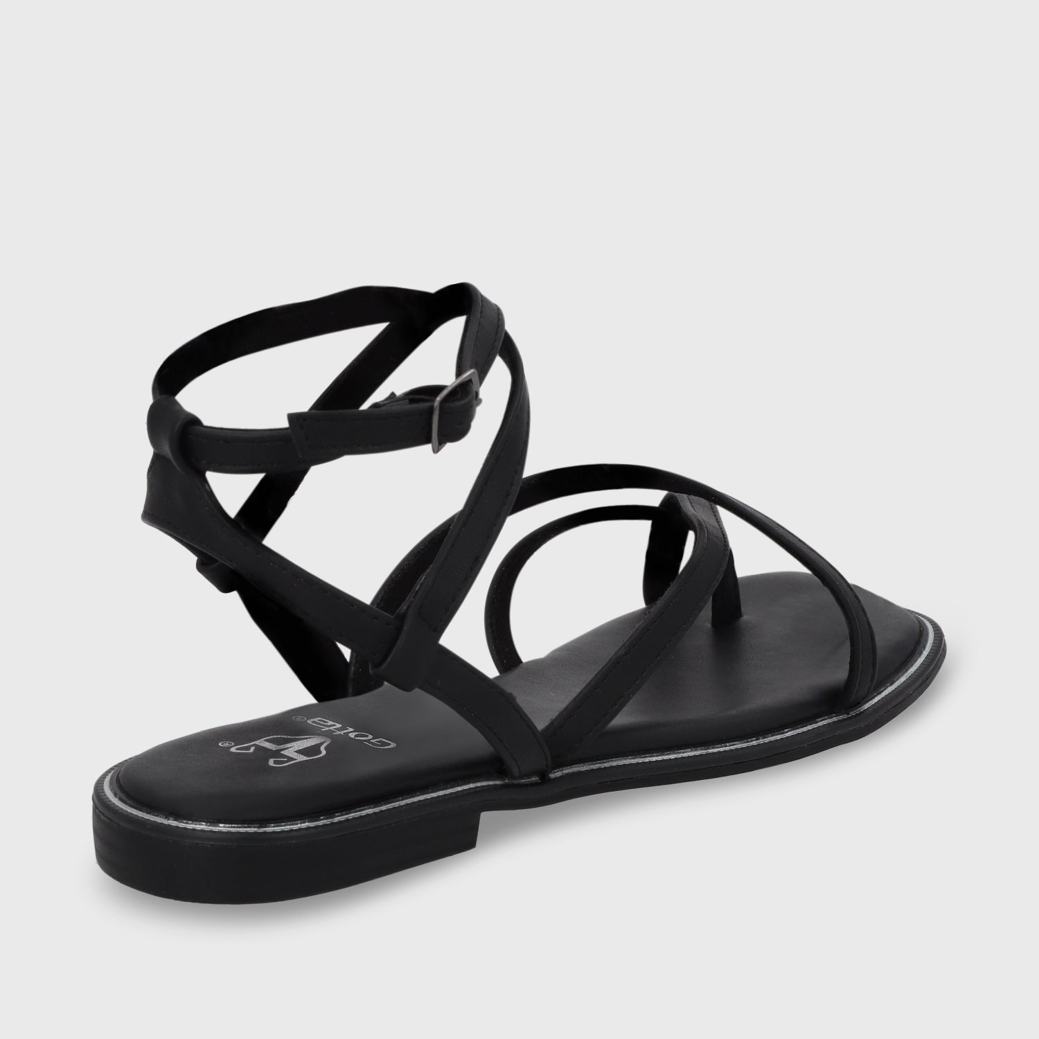 Sandalia Plana Negra Mujer 55221- Gotta Days