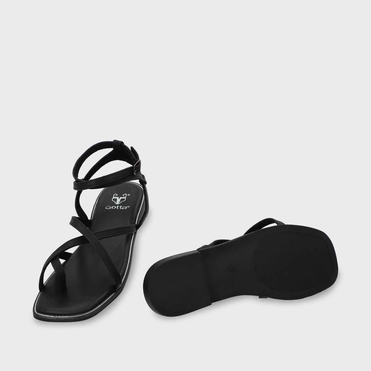 Sandalia Plana Negra Mujer 55221- Gotta Days