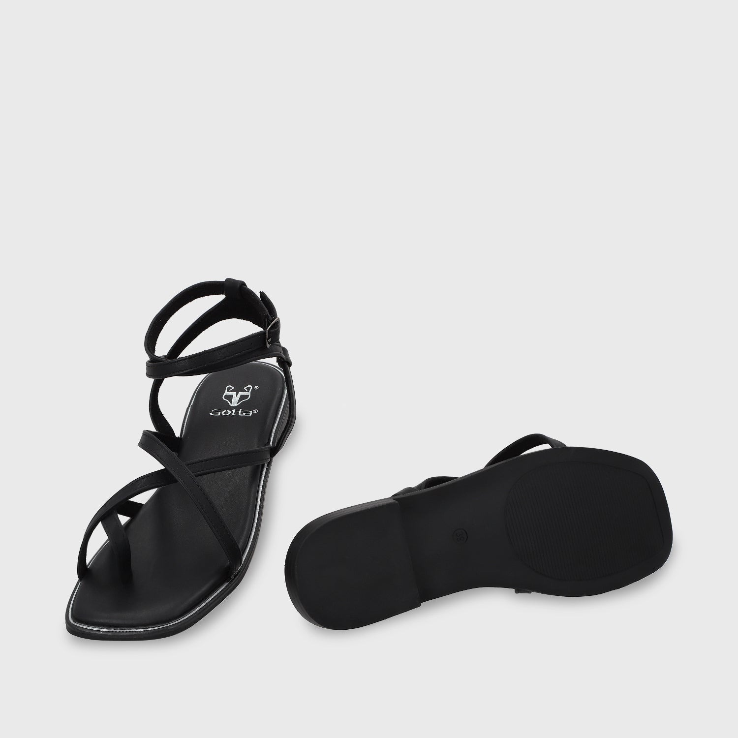 Sandalia Plana Negra Mujer 55221- Gotta Days