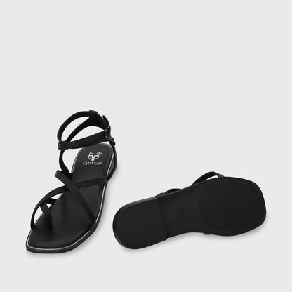 Sandalia Plana Negra Mujer 55221- Gotta Days