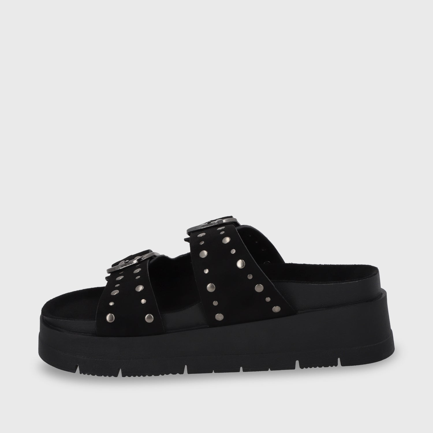 Sandalia Plataforma Negra Mujer 55230