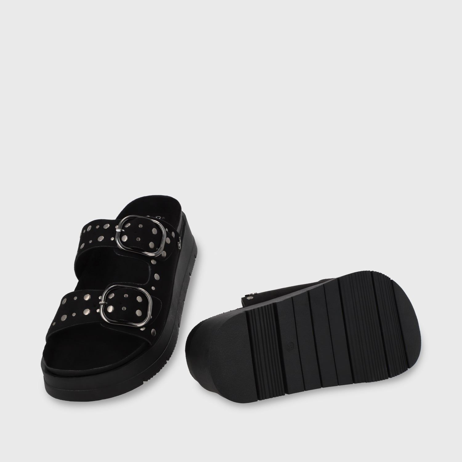 Sandalia Plataforma Negra Mujer 55230