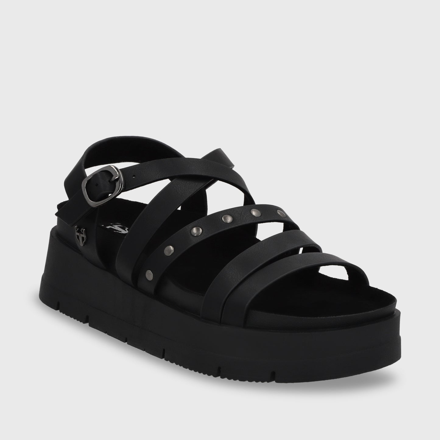 Sandalia Plataforma Negra Mujer 55231