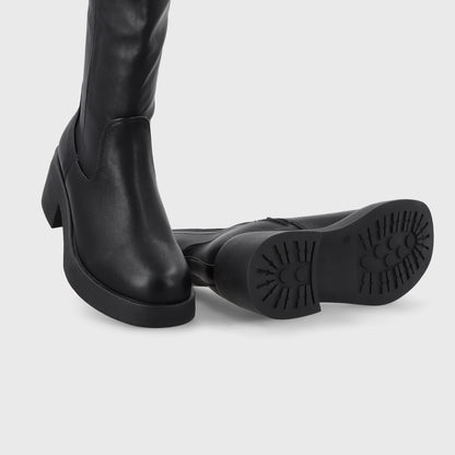 Bota Plataforma Negro Mujer 55251