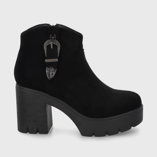 Botín Plataforma Negro Mujer 55311