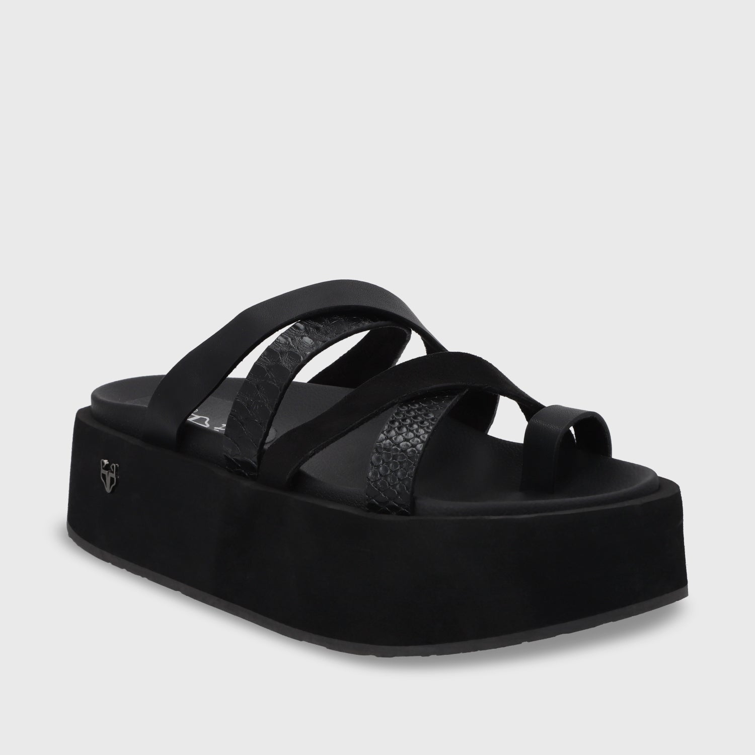Sandalia Plataforma Negro Mujer 55940