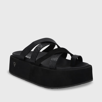 Sandalia Plataforma Negro Mujer 55940