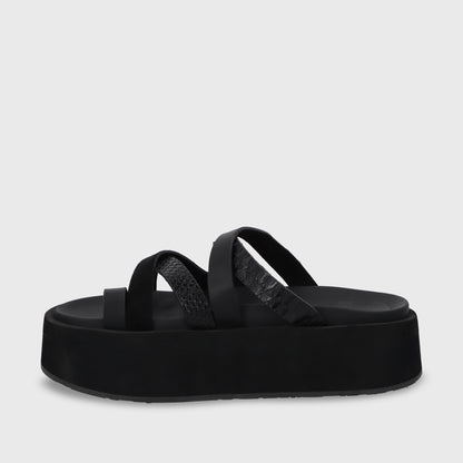 Sandalia Plataforma Negro Mujer 55940