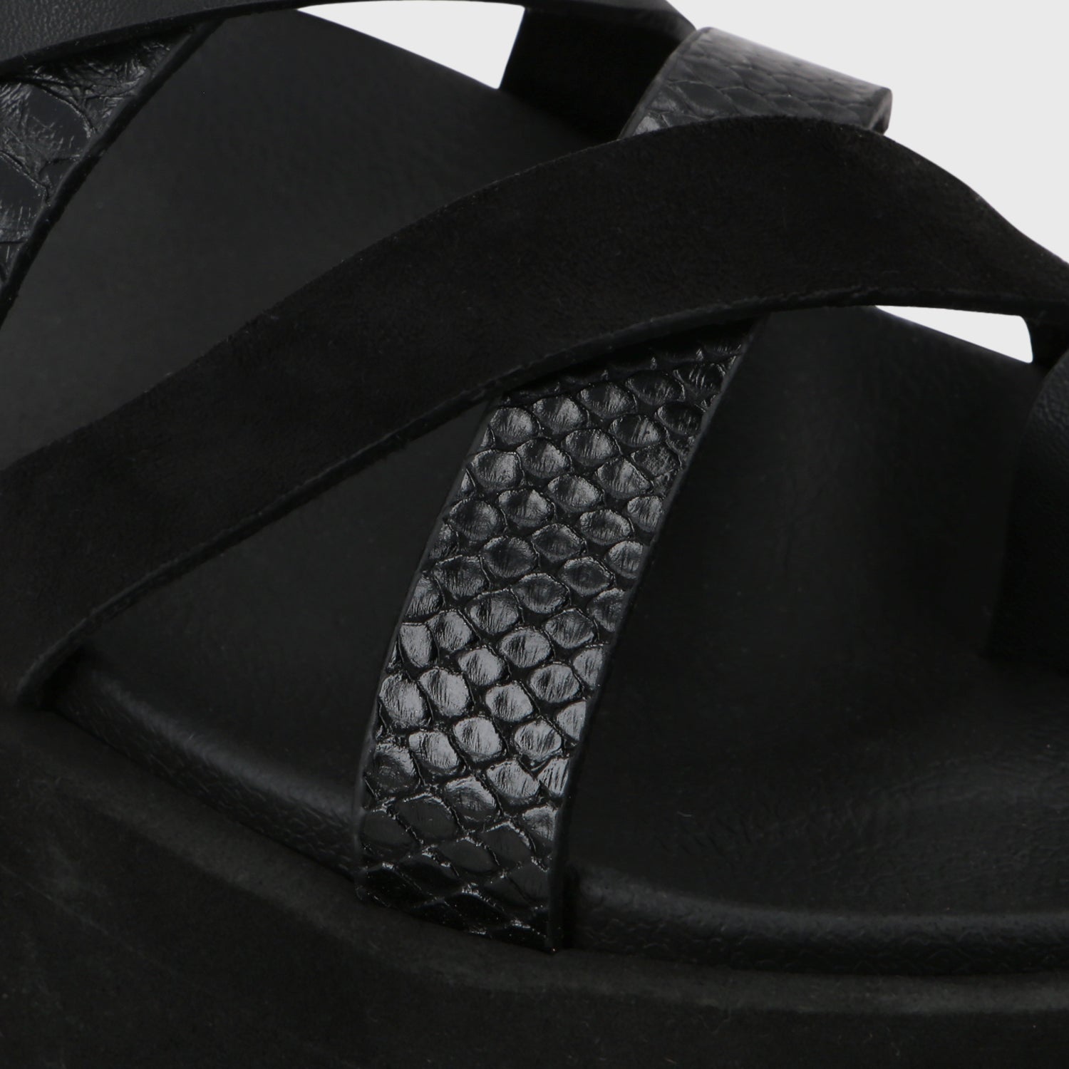 Sandalia Plataforma Negro Mujer 55940