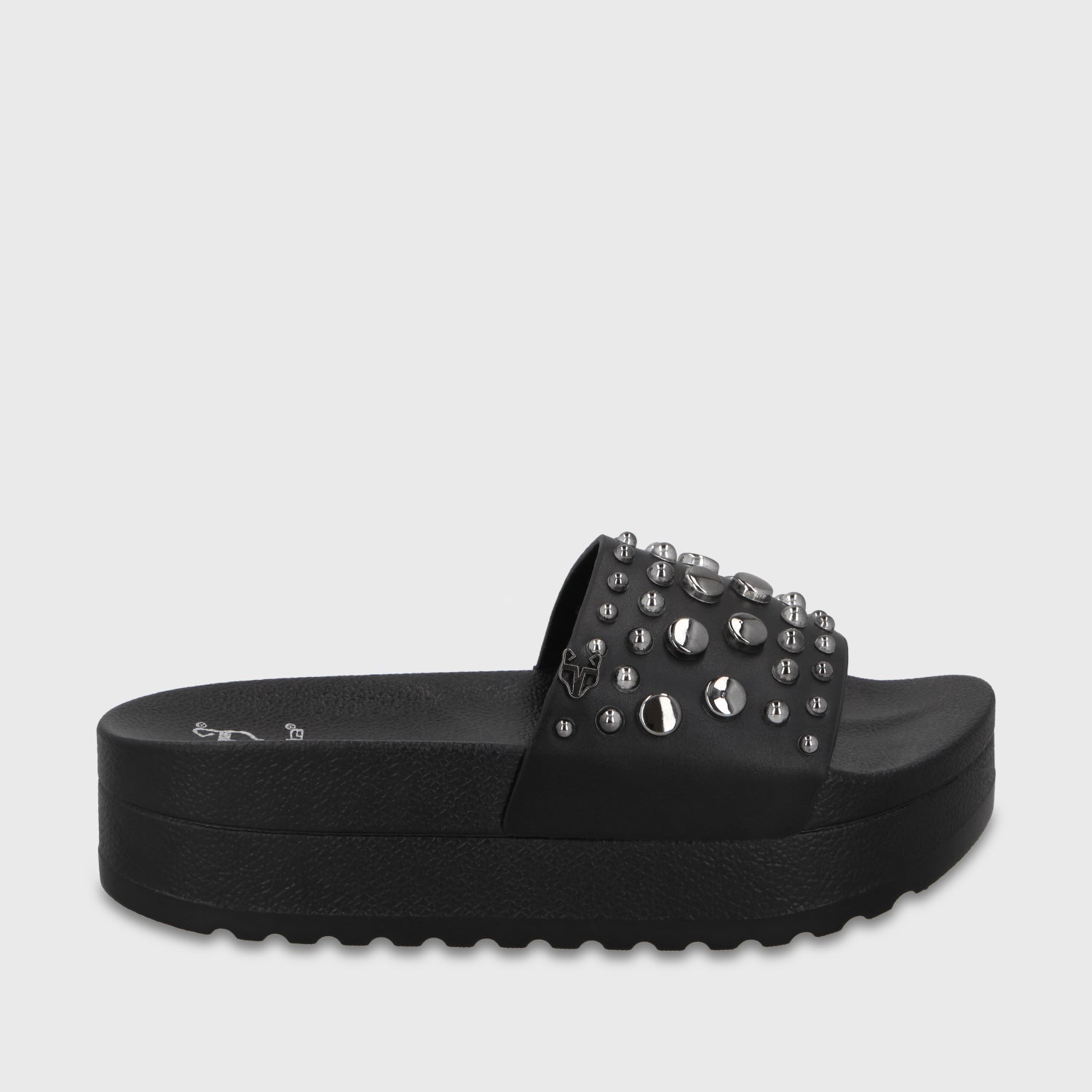 Sandalia Plataforma Negra Mujer 64020