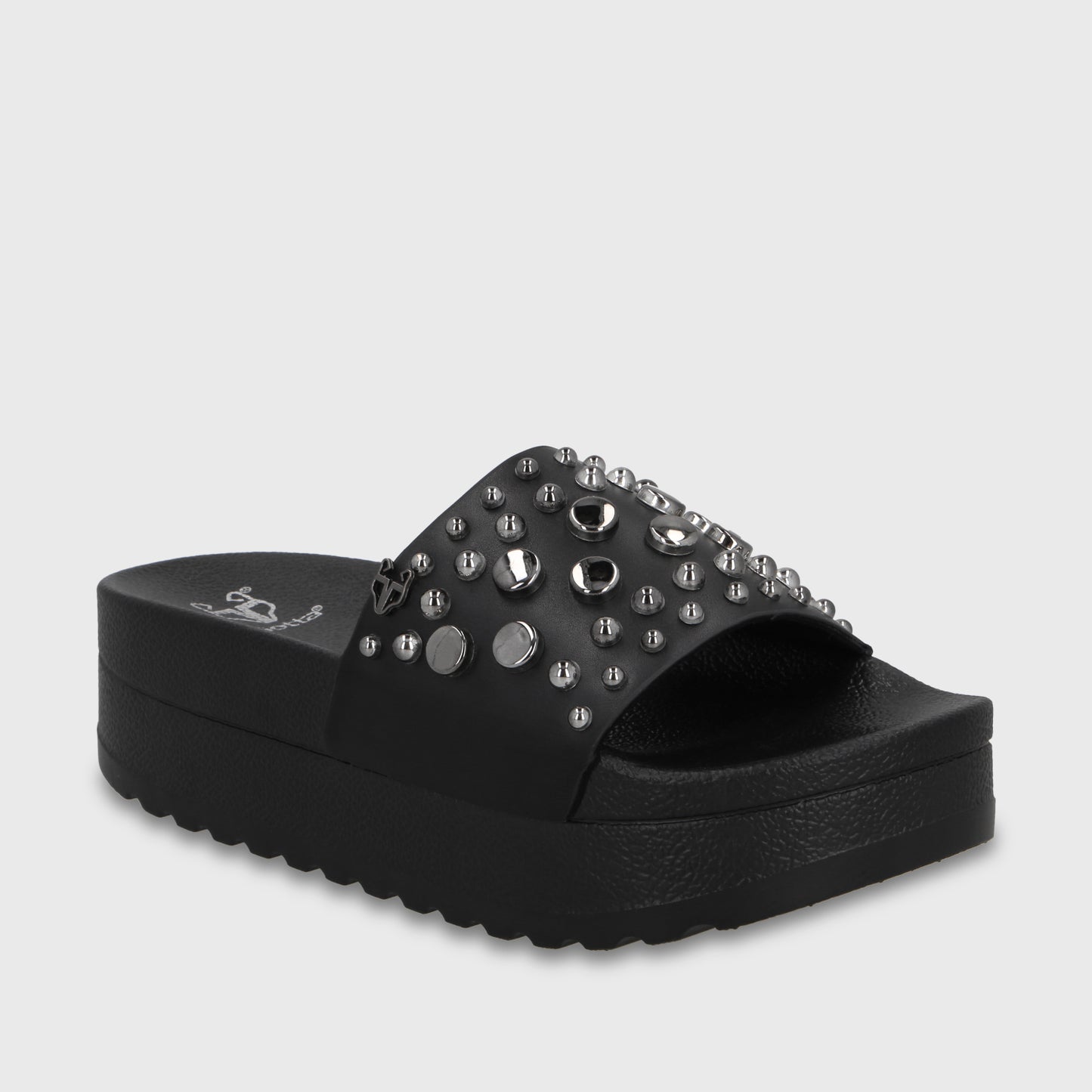 Sandalia Plataforma Negra Mujer 64020
