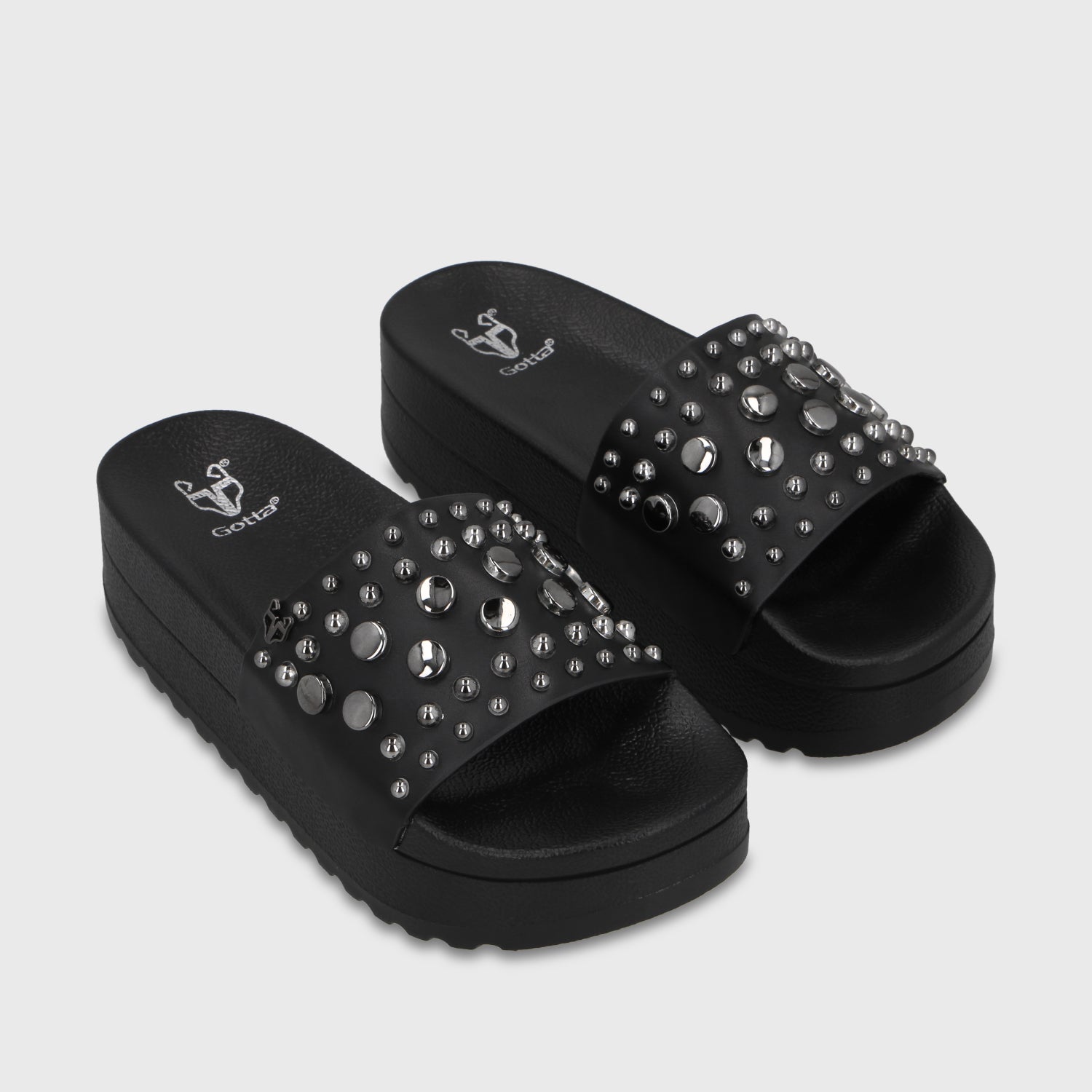 Sandalia Plataforma Negra Mujer 64020