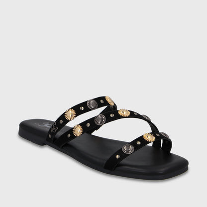 Sandalia Negra Mujer 64141