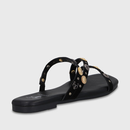 Sandalia Negra Mujer 64141