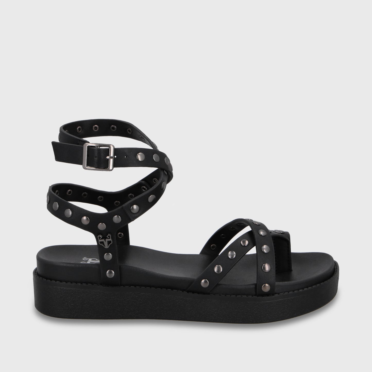 Sandalia Plataforma Negra Mujer 64170