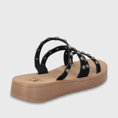 Sandalia Negra Mujer 65691