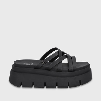 Sandalia Plataforma Negra Mujer 65810